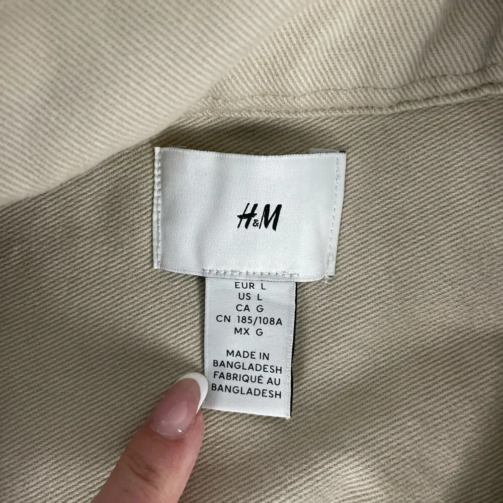 H&M Denim Canvas Zip-up Shirt Jacket Men's size large